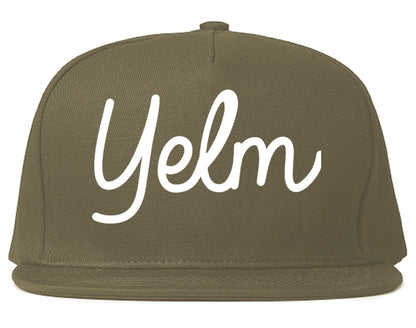 Yelm Washington WA Script Mens Snapback Hat Grey