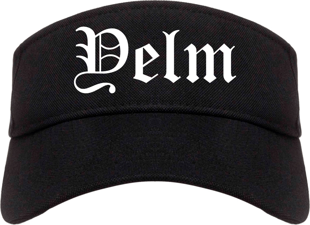Yelm Washington WA Old English Mens Visor Cap Hat Black