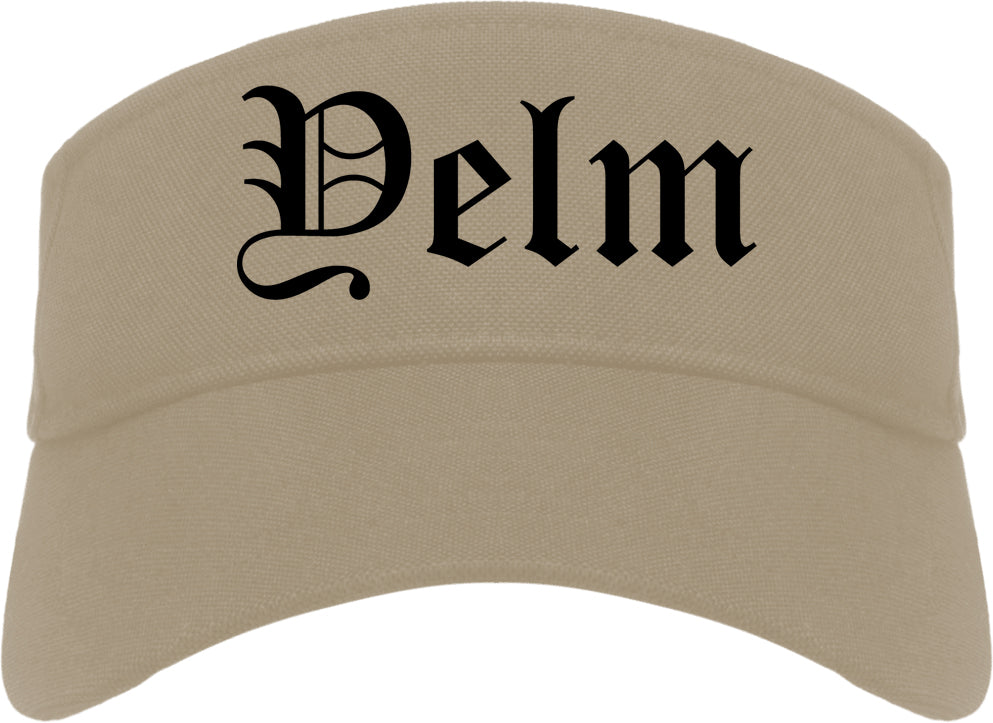 Yelm Washington WA Old English Mens Visor Cap Hat Khaki