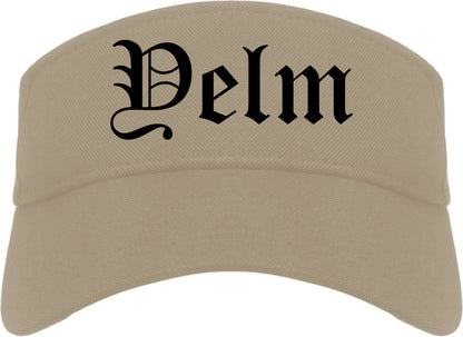 Yelm Washington WA Old English Mens Visor Cap Hat Khaki