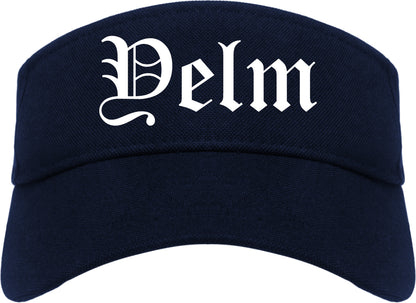 Yelm Washington WA Old English Mens Visor Cap Hat Navy Blue