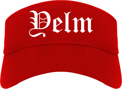 Yelm Washington WA Old English Mens Visor Cap Hat Red