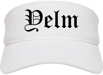 Yelm Washington WA Old English Mens Visor Cap Hat White
