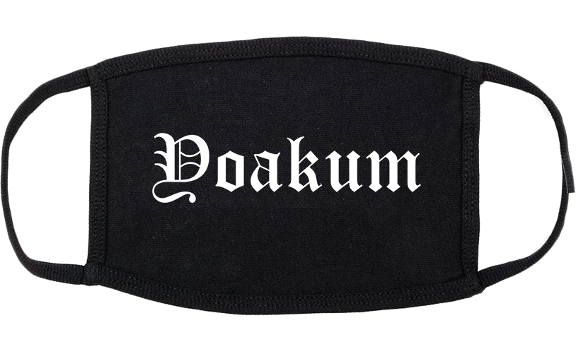 Yoakum Texas TX Old English Cotton Face Mask Black