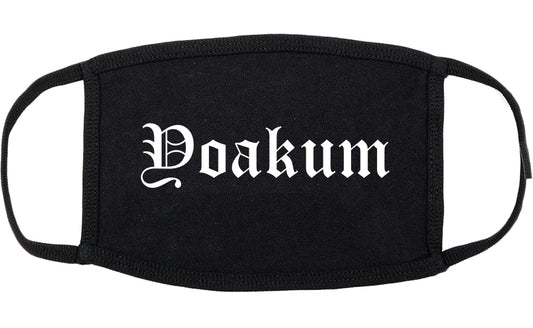 Yoakum Texas TX Old English Cotton Face Mask Black