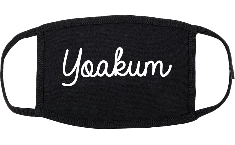 Yoakum Texas TX Script Cotton Face Mask Black