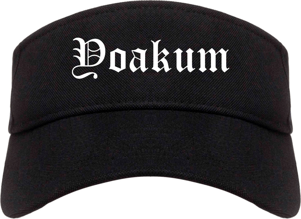 Yoakum Texas TX Old English Mens Visor Cap Hat Black