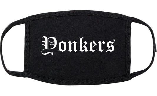 Yonkers New York NY Old English Cotton Face Mask Black