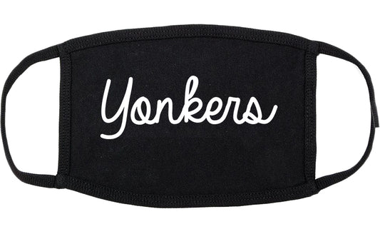 Yonkers New York NY Script Cotton Face Mask Black