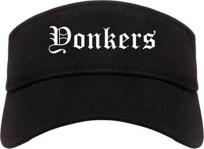 Yonkers New York NY Old English Mens Visor Cap Hat Black