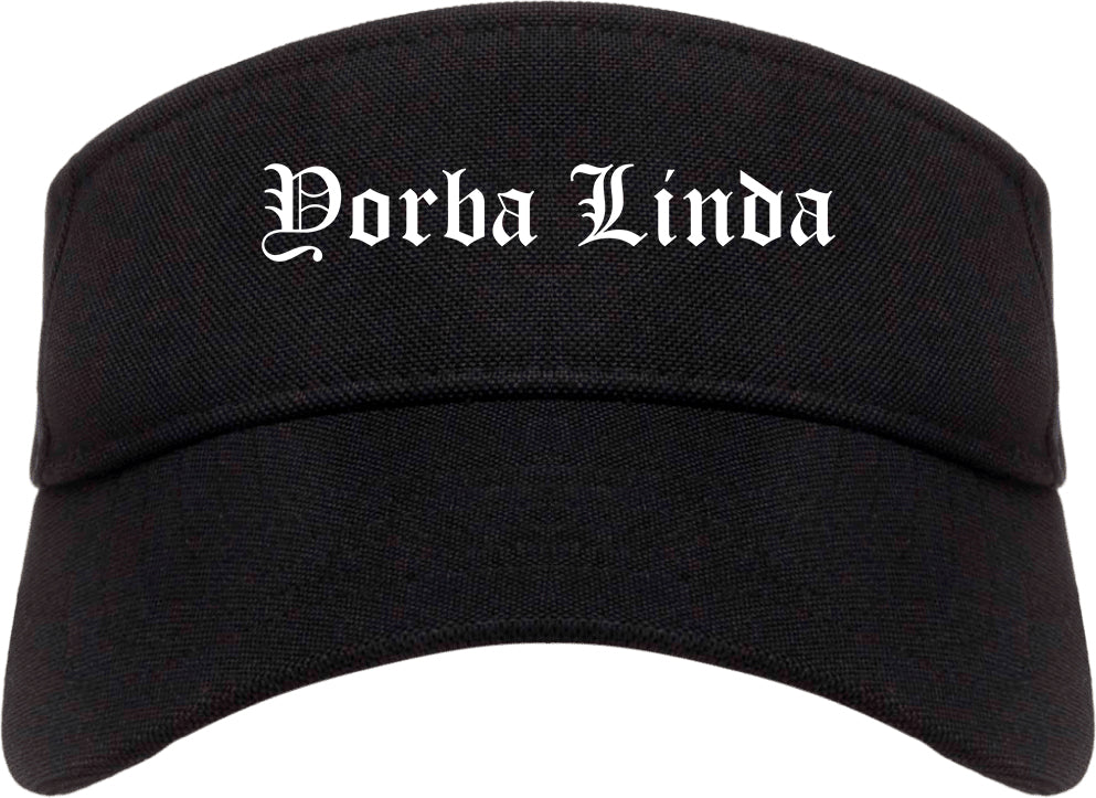 Yorba Linda California CA Old English Mens Visor Cap Hat Black
