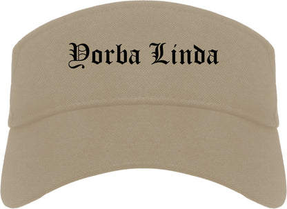 Yorba Linda California CA Old English Mens Visor Cap Hat Khaki