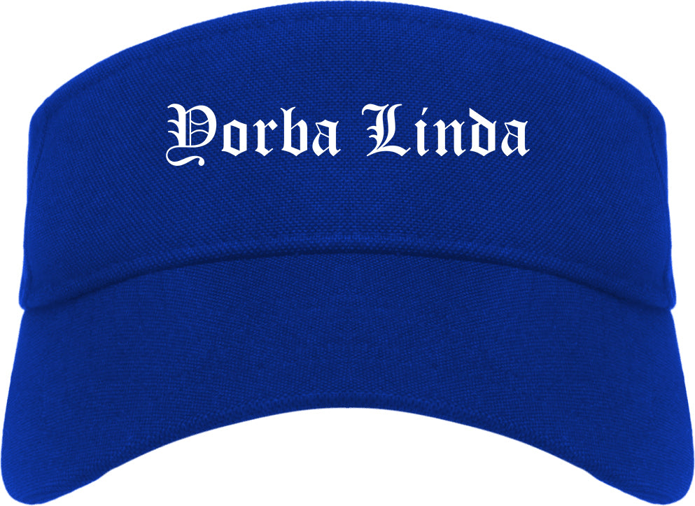 Yorba Linda California CA Old English Mens Visor Cap Hat Royal Blue