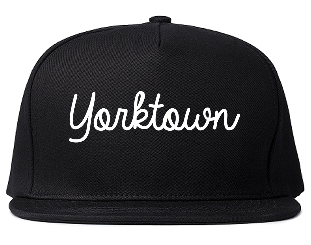 Yorktown Indiana IN Script Mens Snapback Hat Black