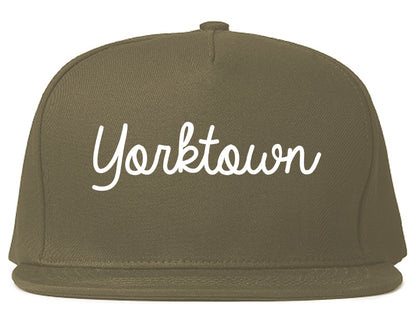 Yorktown Indiana IN Script Mens Snapback Hat Grey