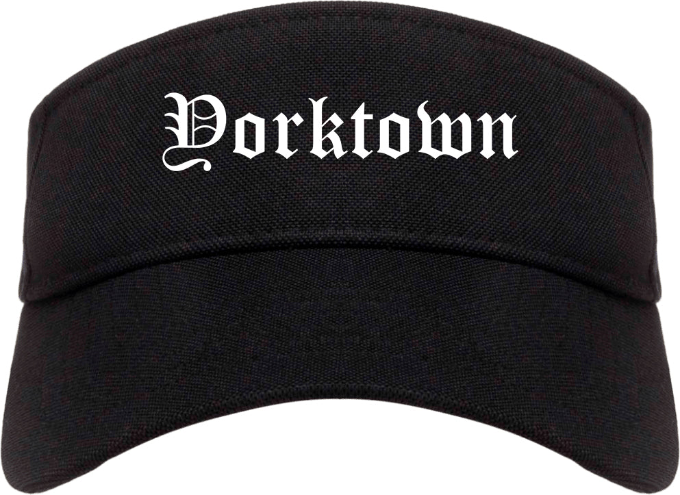 Yorktown Indiana IN Old English Mens Visor Cap Hat Black