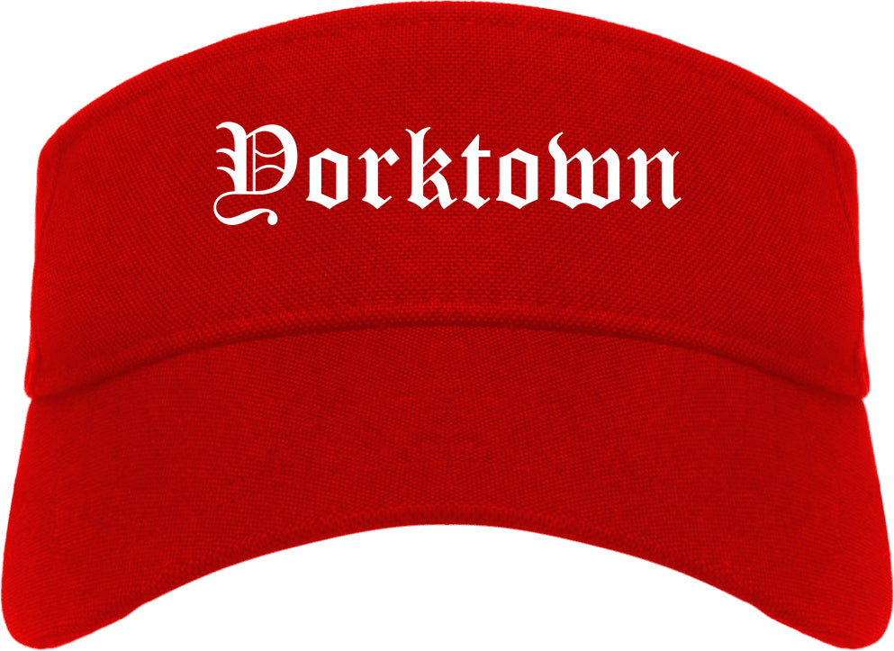 Yorktown Indiana IN Old English Mens Visor Cap Hat Red