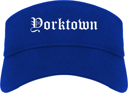 Yorktown Indiana IN Old English Mens Visor Cap Hat Royal Blue