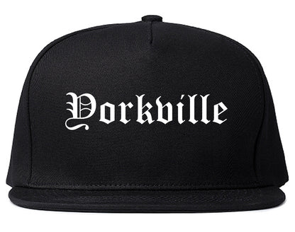 Yorkville Illinois IL Old English Mens Snapback Hat Black