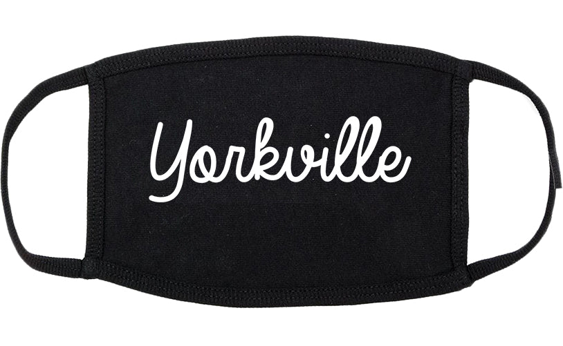 Yorkville Illinois IL Script Cotton Face Mask Black