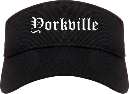 Yorkville Illinois IL Old English Mens Visor Cap Hat Black