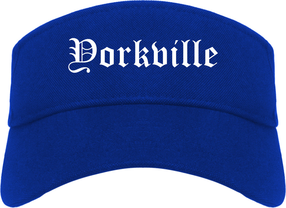 Yorkville Illinois IL Old English Mens Visor Cap Hat Royal Blue
