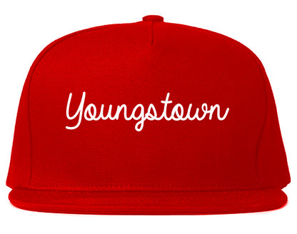 Youngstown Ohio OH Script Mens Snapback Hat Red