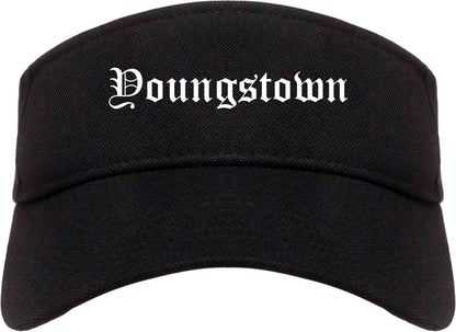 Youngstown Ohio OH Old English Mens Visor Cap Hat Black