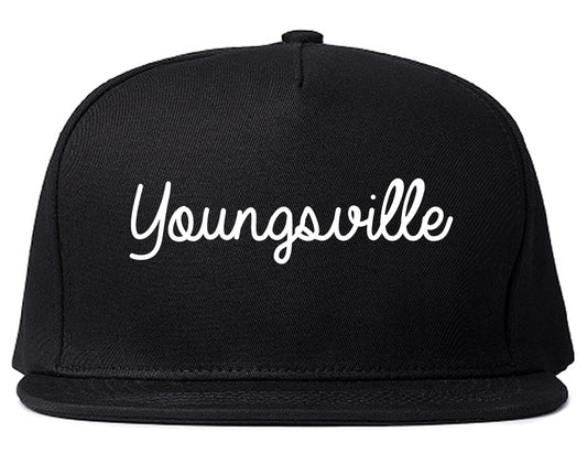 Youngsville Louisiana LA Script Mens Snapback Hat Black