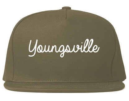 Youngsville Louisiana LA Script Mens Snapback Hat Grey