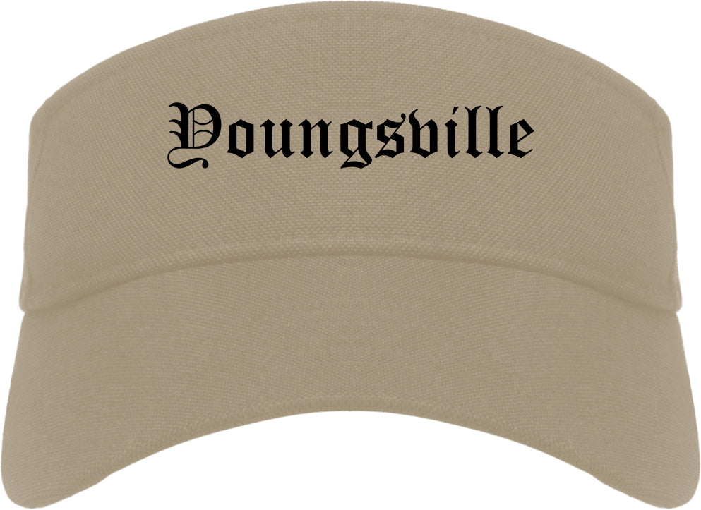 Youngsville Louisiana LA Old English Mens Visor Cap Hat Khaki