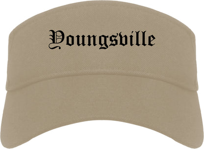 Youngsville Louisiana LA Old English Mens Visor Cap Hat Khaki