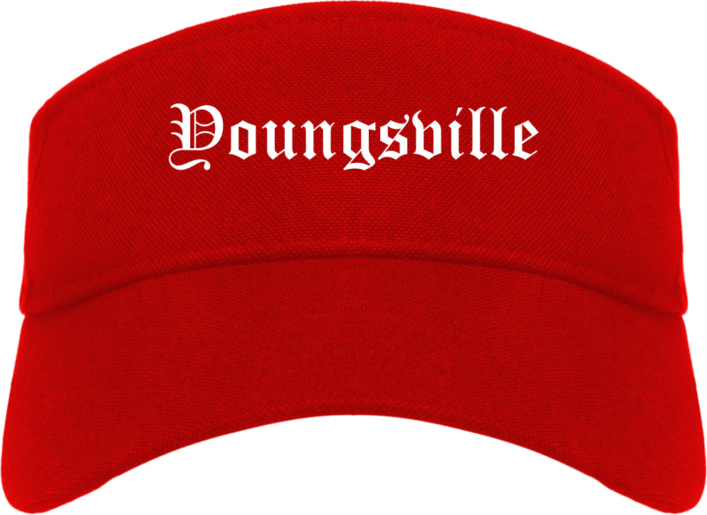 Youngsville Louisiana LA Old English Mens Visor Cap Hat Red
