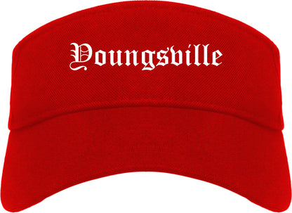 Youngsville Louisiana LA Old English Mens Visor Cap Hat Red