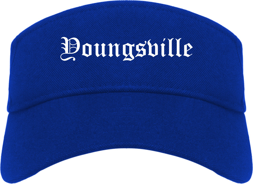 Youngsville Louisiana LA Old English Mens Visor Cap Hat Royal Blue