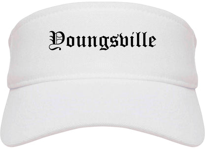 Youngsville Louisiana LA Old English Mens Visor Cap Hat White