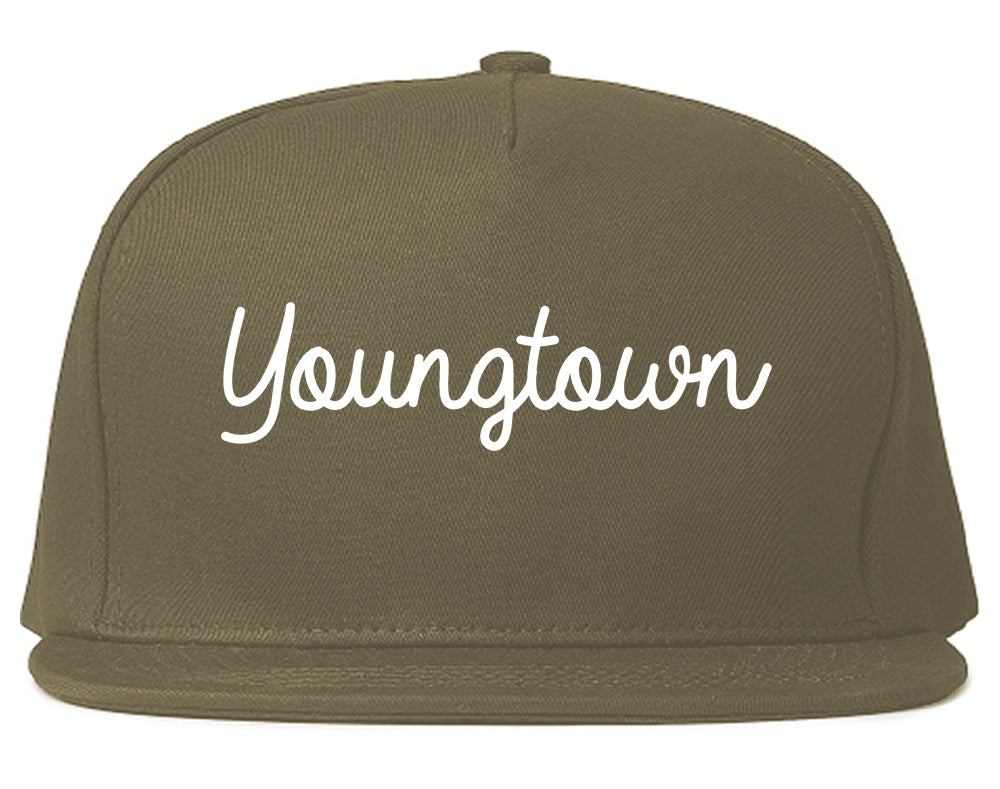Youngtown Arizona AZ Script Mens Snapback Hat Grey