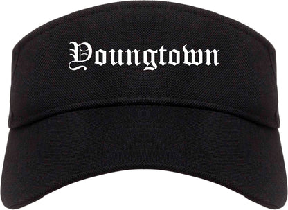 Youngtown Arizona AZ Old English Mens Visor Cap Hat Black