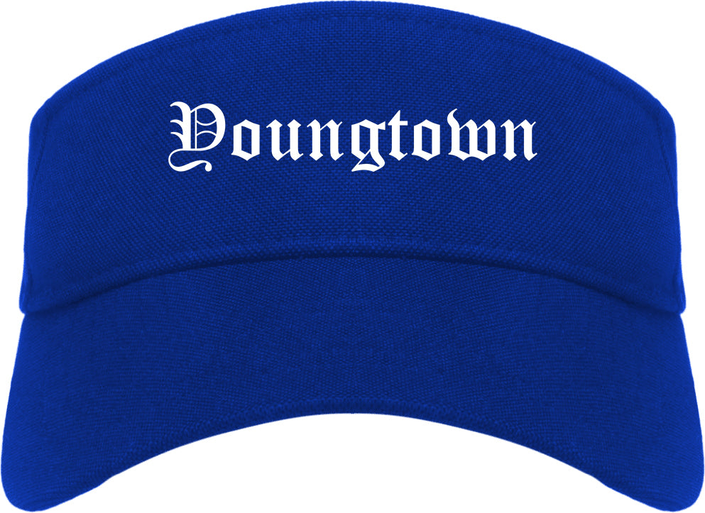 Youngtown Arizona AZ Old English Mens Visor Cap Hat Royal Blue