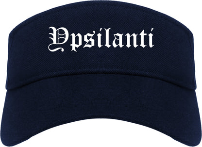 Ypsilanti Michigan MI Old English Mens Visor Cap Hat Navy Blue