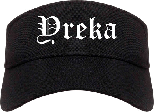 Yreka California CA Old English Mens Visor Cap Hat Black