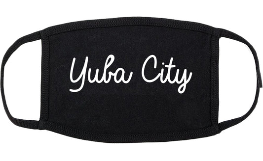 Yuba City California CA Script Cotton Face Mask Black