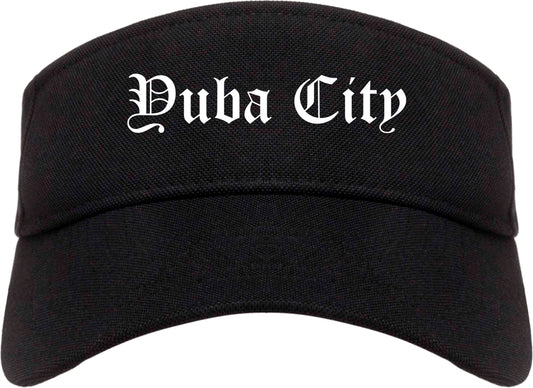 Yuba City California CA Old English Mens Visor Cap Hat Black