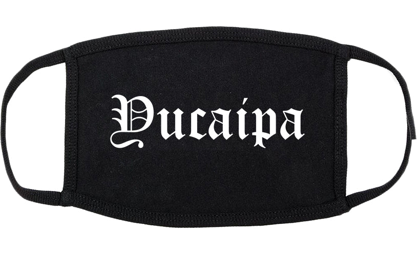 Yucaipa California CA Old English Cotton Face Mask Black