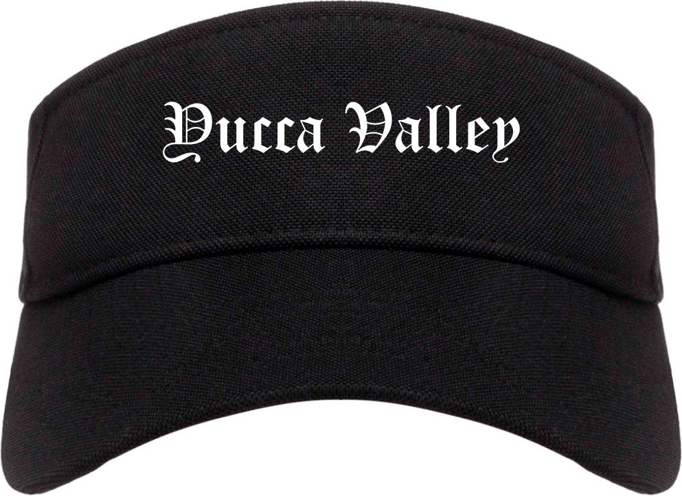 Yucca Valley California CA Old English Mens Visor Cap Hat Black