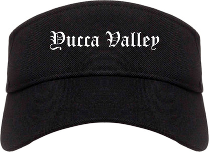 Yucca Valley California CA Old English Mens Visor Cap Hat Black