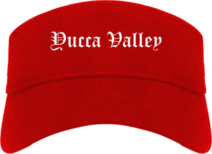 Yucca Valley California CA Old English Mens Visor Cap Hat Red