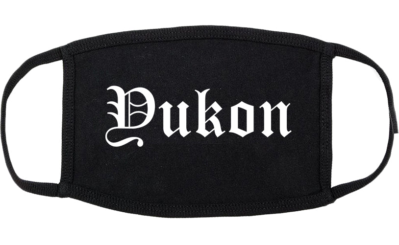 Yukon Oklahoma OK Old English Cotton Face Mask Black