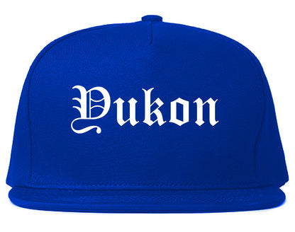 Yukon Oklahoma OK Old English Mens Snapback Hat Royal Blue