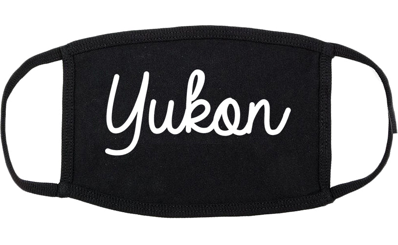 Yukon Oklahoma OK Script Cotton Face Mask Black